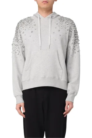 Golden Goose Sweathshirts & Hoodies, Herre, Grå, XS, Bomuld, Pyntet hættetrøje til mænd