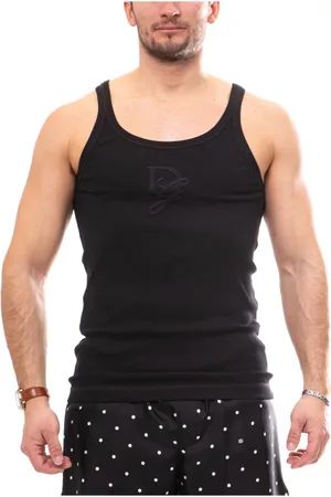 Dolce & Gabbana Top, Herre, Sort, XL, Sort tanktop til mænd