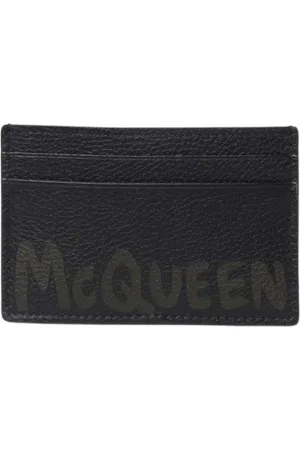 Alexander McQueen Tilbehør, Herre, Sort, ONE SIZE, Læder, Sort Læderkortholder Pung