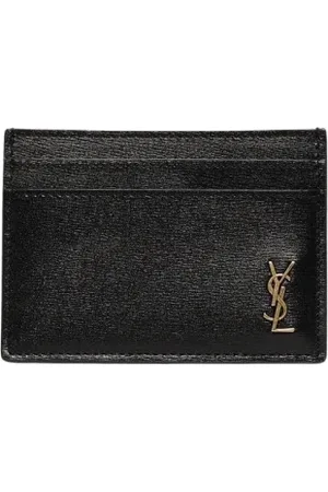 Saint Laurent Tilbehør, Herre, Sort, ONE SIZE, Læder, Klassisk Læderpung med Kortlommer