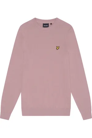 Lyle & Scott Strik, Herre, Lilla, 2XL, Bomuld, Strikket bomuld rund hals trøje