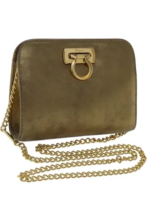 Salvatore Ferragamo Pre-owned, Dame, Gul, ONE SIZE, Uld, Pre-owned Laeder skuldertasker