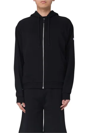 GCDS Sweathshirts & Hoodies, Herre, Sort, XL, Uld, Sort ZipUp Hoodie Løs Pasform
