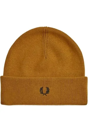 Fred Perry Tilbehør, Herre, Brun, ONE SIZE, Bomuld, Bomuld Beanie Hat Karamel Farve