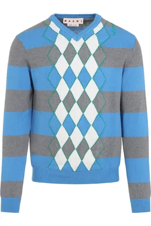 Marni Strik, Herre, Blå, S, Bomuld, Blå Sweater til Mænd