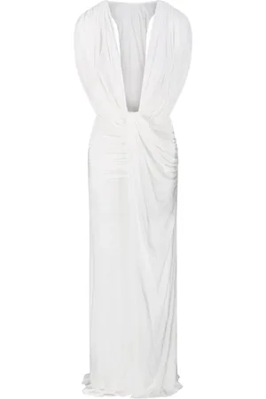 CHRISTOPHER ESBER Kjole, Dame, Hvid, XS, Polyester, Hvid Ripple Drape Kjole
