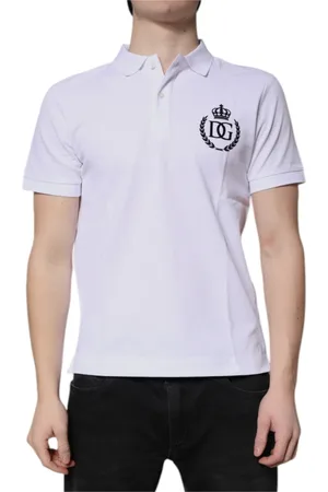 Dolce & Gabbana Top, Herre, Hvid, XS, Bomuld, Hvid Bomuld Krone Krave Herre Polo