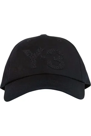 Y-3 Tilbehør, unisex, Sort, ONE SIZE, Bomuld, Sort Bomuld Logo Cap med Metal Spænde
