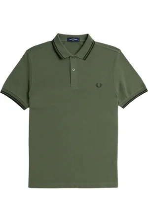 Fred Perry Top, Herre, Grøn, 2XL, Grøn Twin Tipped Polo Skjorte