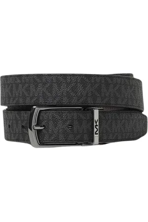 Michael Kors Tilbehør, Herre, Sort, ONE SIZE, Læder, Sort Vendbar Læderbælte med Spænde