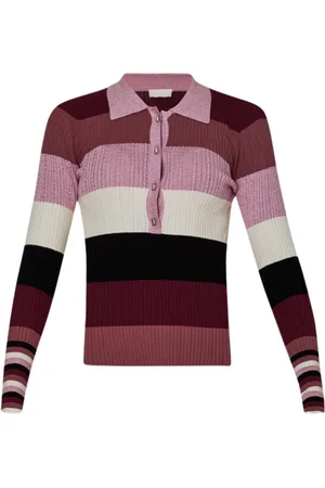 Liu Jo Top, Dame, Flerfarvet, M, Uld, Pink sweater med lurexstriber