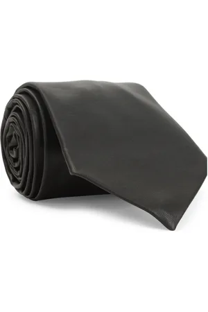 Bottega Veneta Tilbehør, Herre, Sort, ONE SIZE, Læder, Fondant Læder Slips med Tonal Syning