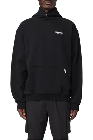Represent Sweathshirts & Hoodies, Herre, Sort, L, Bomuld, Blå Afslappet Fit Hættetrøje Sweatshirt