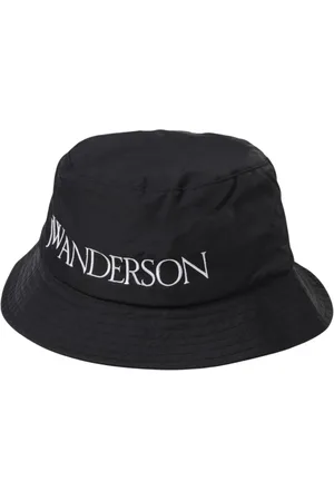 J.W.Anderson Tilbehør, Herre, Sort, S, Uld, Sort Logo Bucket Hat Stilfuldt Tilbehør