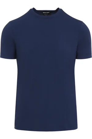 Giorgio Armani Top, Herre, Blå, XL, Blå T-shirt til mænd