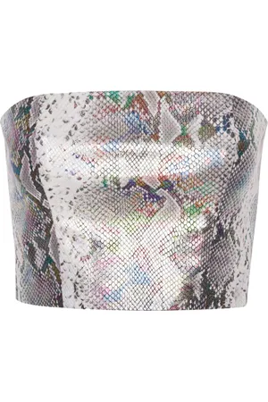 ROTATE Top, Dame, Grå, M, Holografisk Sølv Bandeau Top