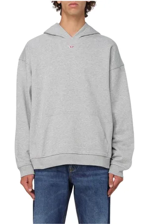 Diesel Sweathshirts & Hoodies, Herre, Grå, S, Brun Kængurulomme Hættetrøje Sweatshirt