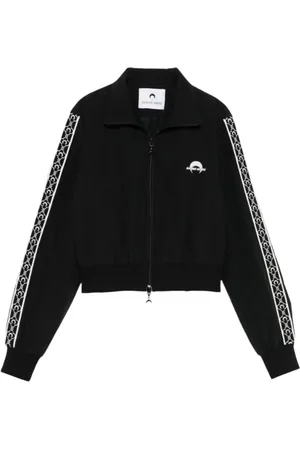Marine Serre Jakke, Herre, Sort, S, Nylon, Sort Nylon Track Jacket med Lynlås
