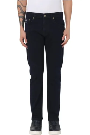 VERSACE Jeans, Herre, Blå, W34, Marineblå Klassiske Straight Leg Jeans