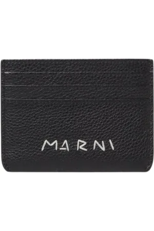 Marni Tilbehør, Herre, Sort, ONE SIZE, Læder, Minimalist Læderkortholder Pung