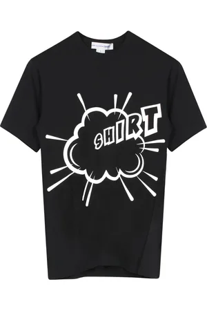 Comme des Garçons Top, Herre, Sort, M, Bomuld, Sort Bomuld Kortærmet Grafisk T-shirt