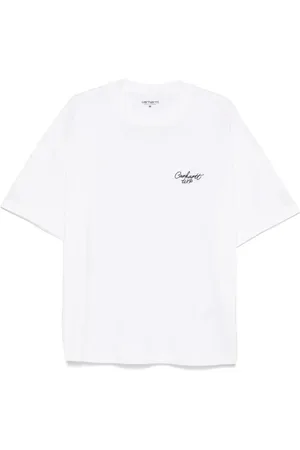 Carhartt Top, Herre, Hvid, L, Bomuld, Broderet Script T-shirt