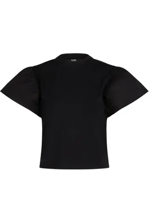 Karl Lagerfeld Top, Dame, Sort, M, Bomuld, T-shirt Basic