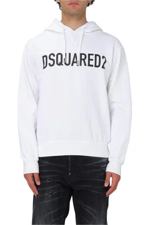 Dsquared2 Sweathshirts & Hoodies, Herre, Hvid, M, Bomuld, Logo Hoodie i Hvid