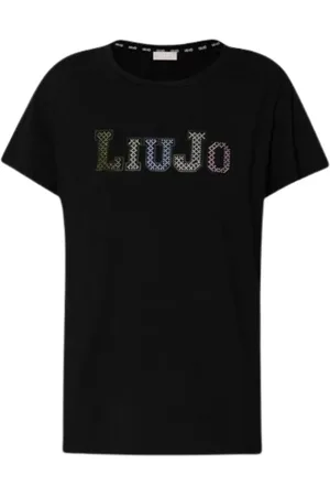 Liu Jo Top, Dame, Sort, 2XS, Bomuld, Kortærmet rund hals T-shirt