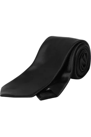 Emporio Armani Tilbehør, Herre, Sort, ONE SIZE, Elegant Sort Silkeslips