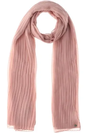 Liu Jo Tilbehør, Dame, Lyserød, ONE SIZE, Polyester, Plisseret tørklæde sjal i antikrosa