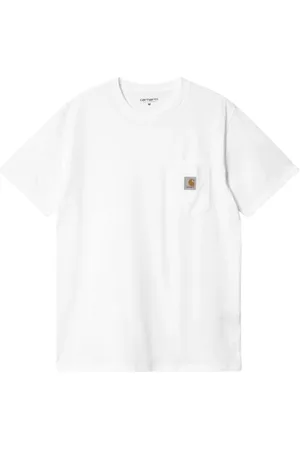 Carhartt Top, Herre, Hvid, L, Bomuld, Lomme T-Shirt, 100% Bomuld, Normal Pasform