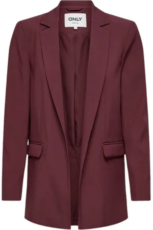 ONLY Jakke, Dame, Rød, M, Polyester, Lilla Loose Fit Blazer med Lommer