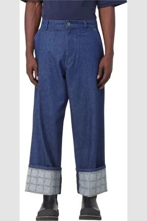 J.W.Anderson Jeans, Herre, Blå, S, Bomuld, Logo Manchet Afslappet Fit Jeans