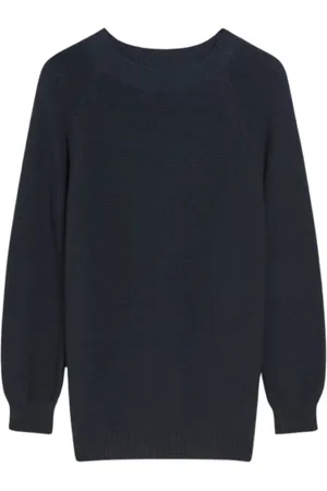 Max Mara Strik, Dame, Blå, M, Bomuld, Blå Bomuldssweater Linz Stil