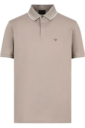 Emporio Armani Top, Herre, Grå, XS, Bomuld, Klassisk kortærmet polo skjorte grå