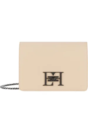Elisabetta Franchi Taske, Dame, , ONE SIZE, Uld, Creme Skuldertaske med Kæderem