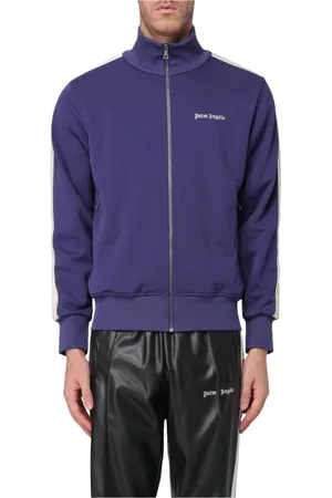Palm Angels Sweathshirts & Hoodies, Herre, Blå, S, Bomuld, Navy Stribet Track Jacket