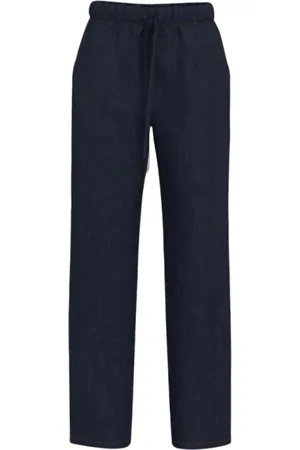 MARELLA Bukser, Dame, Blå, L, Bomuld, Wide Leg Jeans med snøre