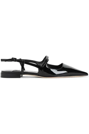 Jimmy Choo Sko, Dame, Sort, 39 EU, Læder, Sort Patent Læder Tøfler