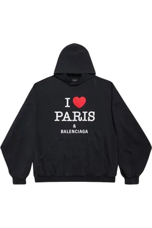 Balenciaga Sweathshirts & Hoodies, Herre, Sort, M, Bomuld, Paris Oversized Hoodie