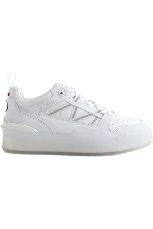 Moncler Sko, Dame, Hvid, 35 EU, Læder, Hvide lave sneakers
