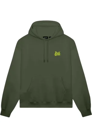 DOLLY NOIRE Sweathshirts & Hoodies, Herre, Grøn, L, Bomuld, Skovnatt Hættetrøje med Bagtryk