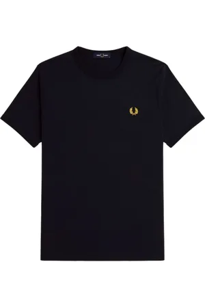 Fred Perry Top, Herre, Flerfarvet, XS, Bomuld, Logo Broderet Bomuld T-Shirt Mørkeblå