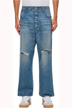 JUNYA WATANABE Jeans, Herre, Blå, M, Bomuld, Slidte Blå Jeans