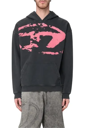 Diesel Sweathshirts & Hoodies, Herre, Sort, L, Uld, Stilfuld Sort Oversized Hættetrøje
