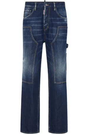 Dsquared2 Jeans, Herre, Blå, XL, Denim, Løse Tømrer Denim Jeans