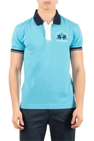 La Martina Top, Herre, Blå, 3XL, Uld, Stilfuld Polo Skjorte