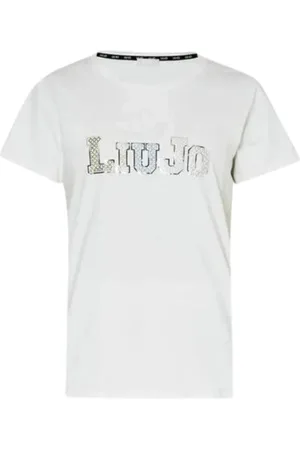 Liu Jo Top, Dame, Hvid, 2XS, Bomuld, Kortærmet bomuldst-shirt hvid elfenben