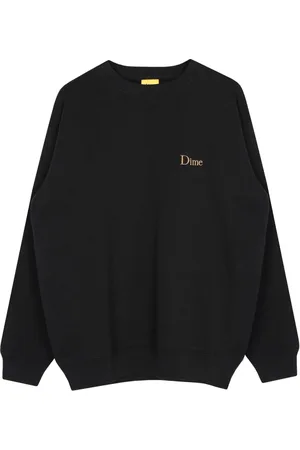 DIME Sweathshirts & Hoodies, Herre, Sort, M, Bomuld, Sort langærmet bomuld crewneck sweater
